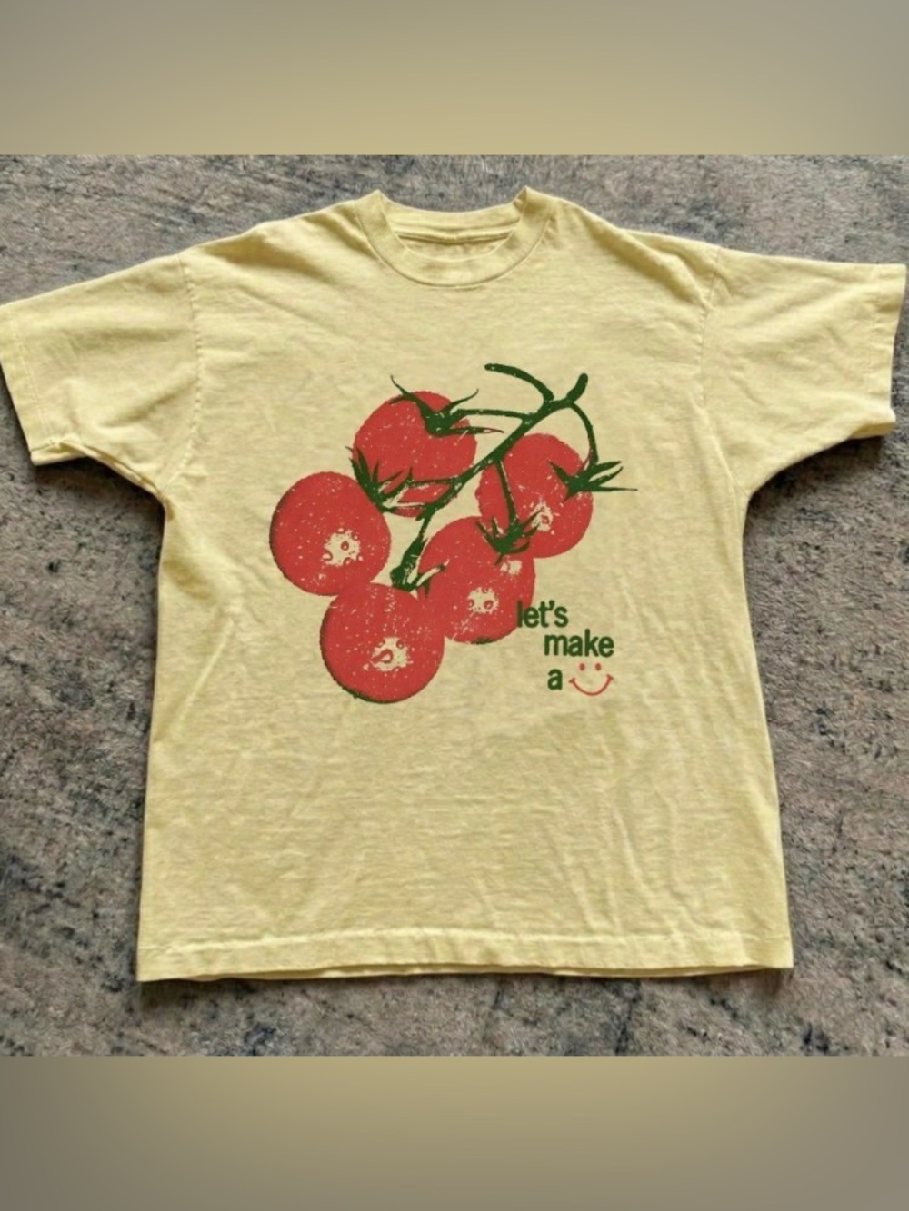 Tomato Let’s Make A Smile T-Shirt, Tomato Girl Summer Tee, Vintage Aesthetic Tee